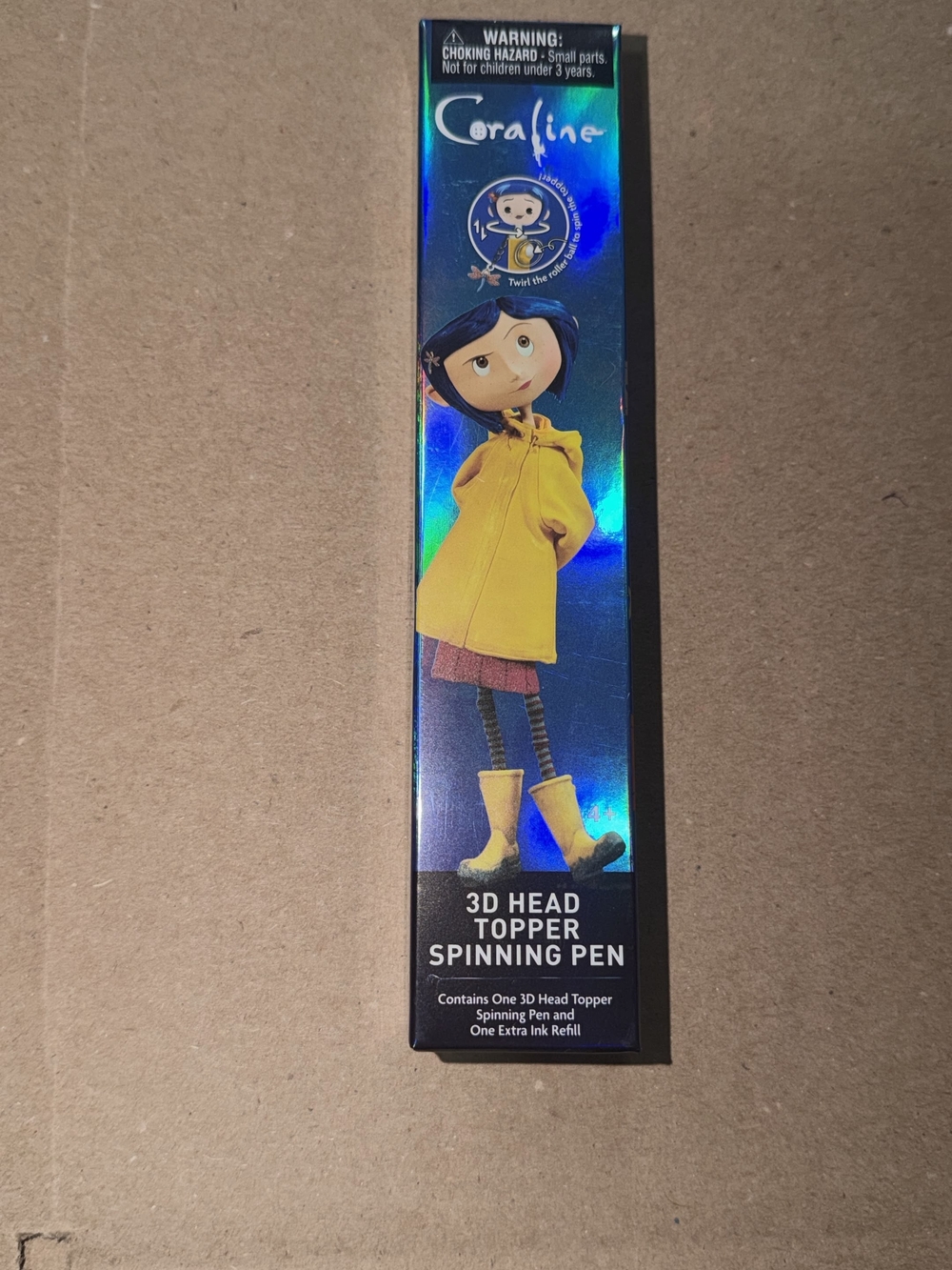 Coraline 3D Head Topper Spinning Pen - Yellow